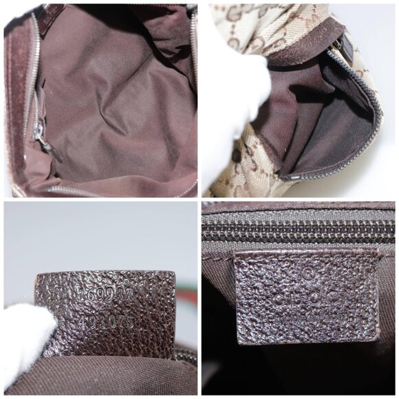 GUCCI GG Canvas Web Sherry Line Shoulder Bag Beige Red Green 169937 Auth ki5345 - Picture 14 of 16